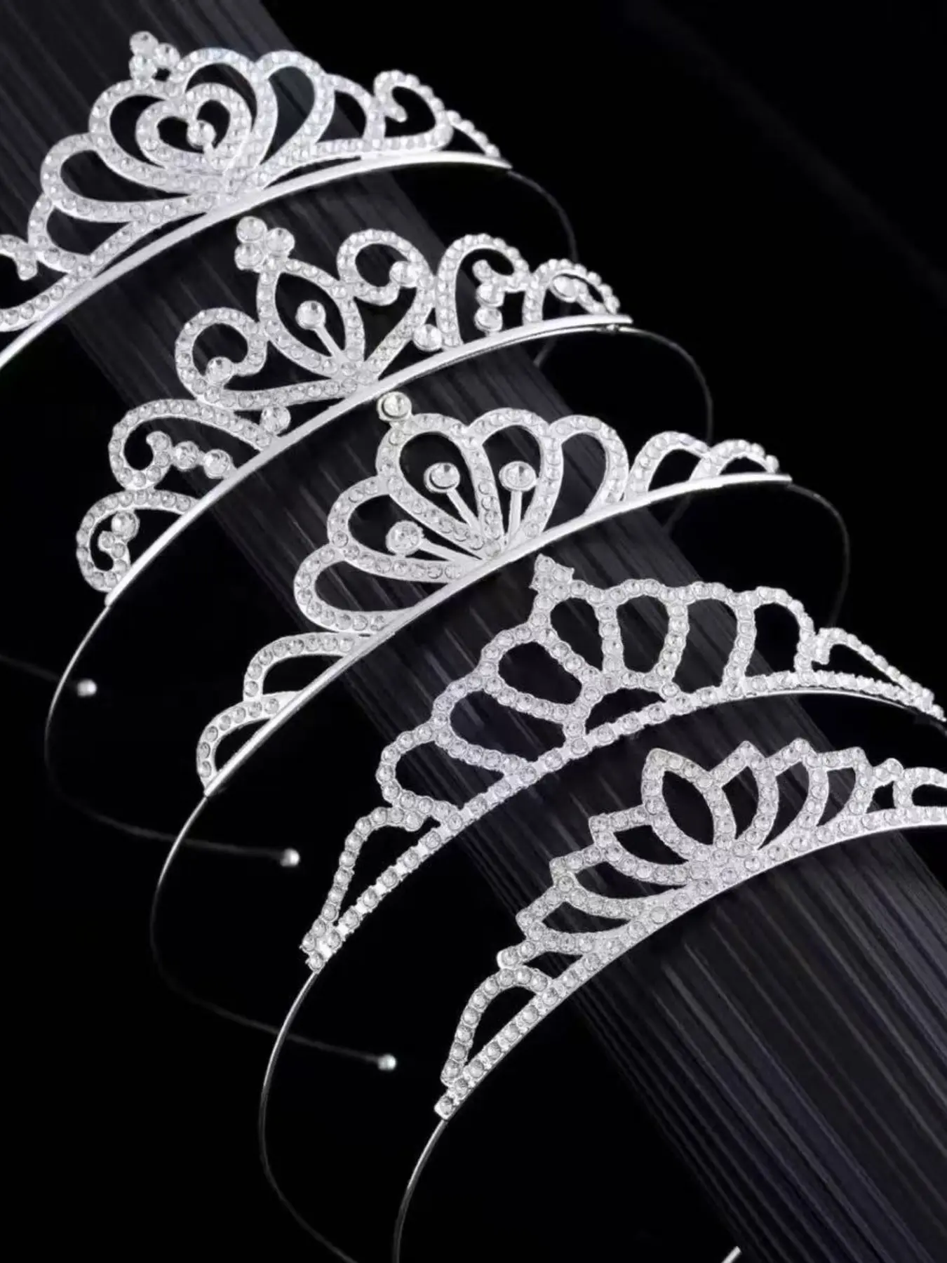 Girls' Crystal Embellished, Elegant Crown Design Tiara Set, Princess Crown Headband Headpiece, Birthday Crowns for Birthdays & Weddings, Bridal Hair Accessories, Perfect for Pageants & Performances, Kids' Hair Accessory