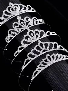 Girls' Crystal Embellished Tiara Set, Princess Crown Headband Headpiece for Birthdays & Weddings, Perfect for Pageants & Performances, Kids' Hair Accessory
