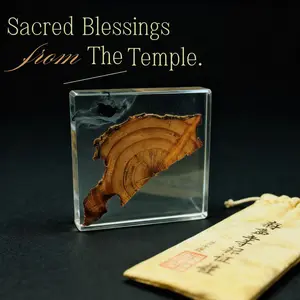 Tibetan Blessed Sacred Tree Fragment Ornament Handmade Spiritual Protection Amulet Monk Blessed Good Fortune Talisman for Meditation Home Decor Zen Healing Gift thanksgiving  table  decor