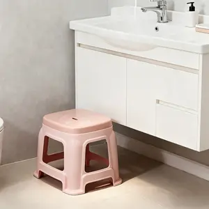 1pc Thickened Stackable Plastic Stool, 10.4 Inch Square Non-Slip Outdoor Camping Bench, Home Use, Durable PP Material