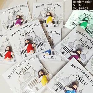 Mini Jesus Statue with Inspirational Greeting Card, Pocket Hug gift with Jesus ,Suitable for Christian Gifts for Christmas, Religious Home Decor Collectible Figurines, Religious Decoration