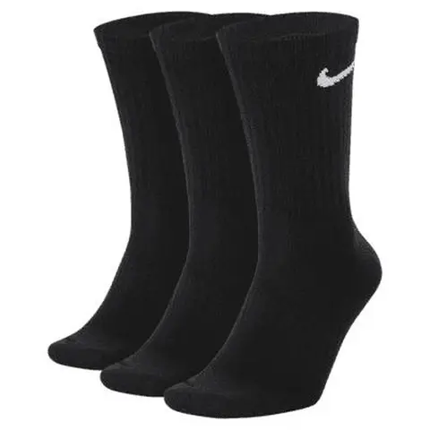 Nike Unisex Adults' Cotton Everyday Lightweight Knit Active Crew Socks (3-PACK) - Dri-Fit Tech, Cushioning Under Forefoot and Heel, Snug Arch Band, Breathable, All Seasons Running Athleisure Accessories