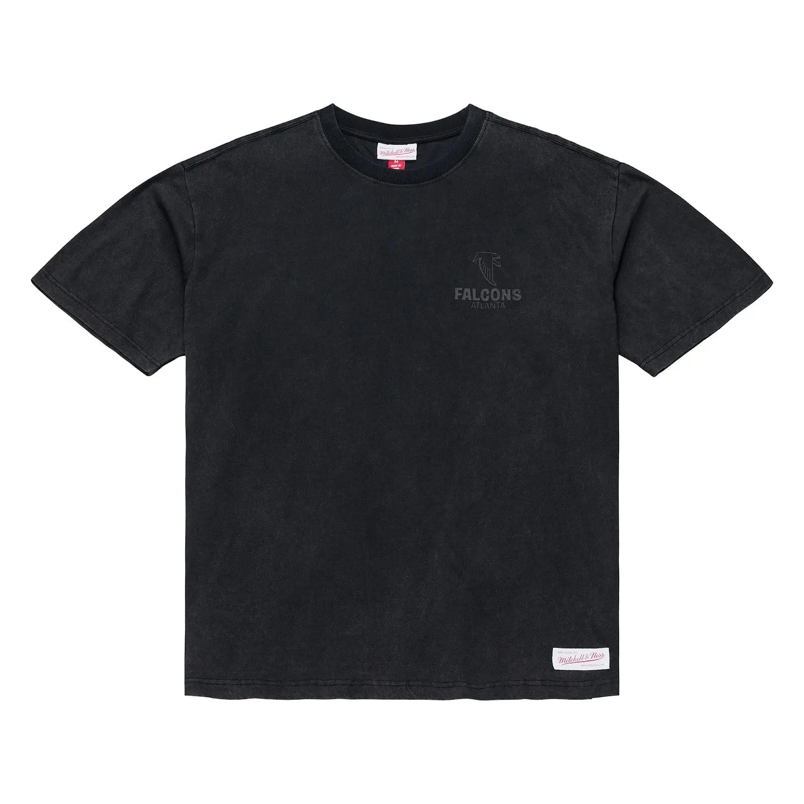 Atlanta Falcons Black Core Essentials T-Shirt NFL Throwback Tee Graphic Vintage Fan Gear Mitchell & Ness