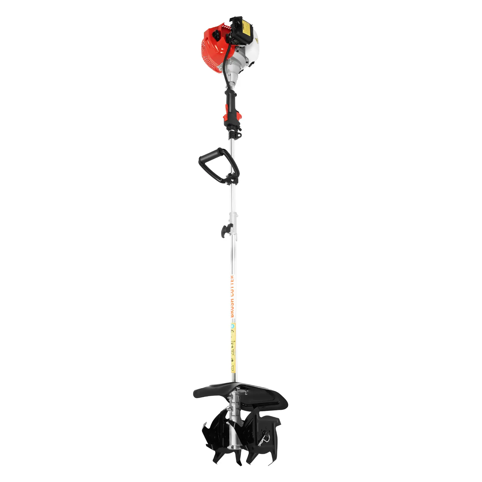 51.7cc 2-Stroke Gasoline Powered Mini Tiller Cultivator, 1.45kW Portable Compact for Small Spaces Tool, Lightweight Yet Durable, Manual Pull-Rope Ignition, Long Pole, 25cm Width 9cm Depth, 1hr Continuous Use, Toolkit Set for Soil Scarifying Weeding, Gas P