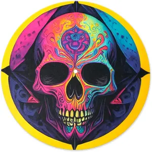Turntable Platter Mat, 12 Inches Record Mat Felt Skull  Anti-Static Slip Mat for Vinyl LP DJ Turntable Record Player, Reduces Vibrations & Improved Sound Clarity,Style A