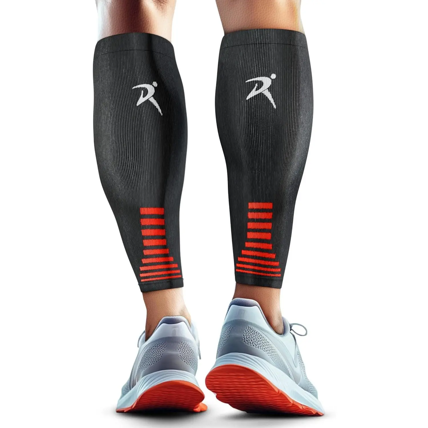 Adults' Gray Unisex Mid-Calf Compression Leg Sleeves - Snug Fit Compression Athletic Socks, Footless Athletic Design, Shin Support for Running & Shin Splint Relief