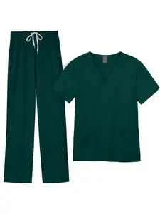 Basic Pet Grooming Room Hand Wash Clothes V Neck Pet Hospital Care Unit Pet Doctor Nursing Workwear Scrub Top Uniforms Overalls Unisex Plus Size Summer Style