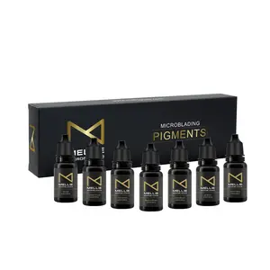 M - Microblading Ink Set - 7 Medical-Grade Pigments - Professional Permanent Makeup Ink for Eyebrows