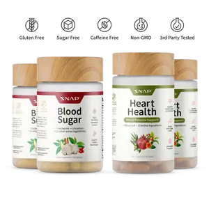 2x Blood Sugar + 2x Heart Health Bundle - Support Healthy Blood Pressure and Circulation - Snap Supplements