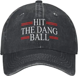 Hit The Dang Ball Hats For Women Washed Distressed Baseball Caps Unisex