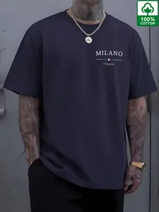 Men's Cream Minimalist Milano Tee, 100% Cotton Casual Top, Slim Fit Long Sleeve Shirt, All Season Wear, Stylish & Comfortable, Menswear