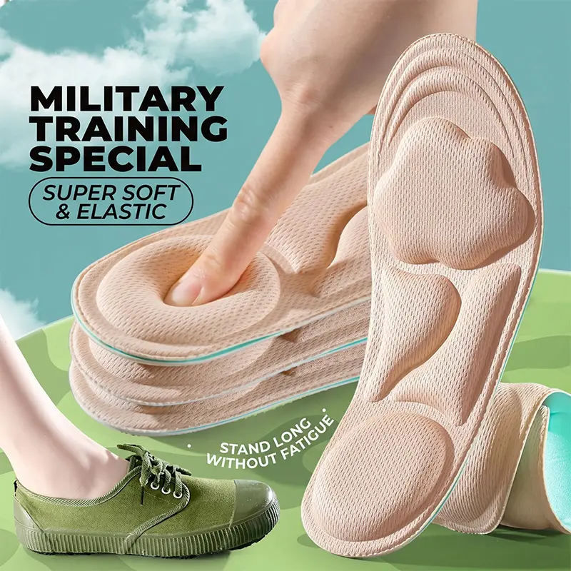5D Cloud Technology Insoles, Super Soft, Sweat-Wicking, Breathable, Ultra Comfortable, Sports Shoe Insoles with Acupoint  Function massage