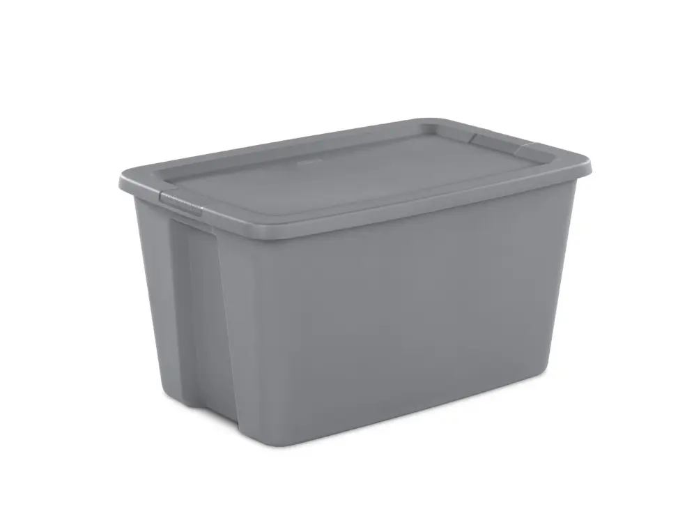 30 Gallon Extra Large Plastic Storage Container – Durable Storage Bin with Snap-On Lid, Stackable Garage, Closet & Home Organization Tote, Gray