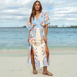 CUPSHE TikTokShopSpringGlowUp Watercolor Morning Floral Maxi  Vneck Plunging Neckline Dress Summer Casual Womenswear Womensfashion