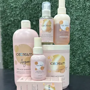 Icecream Argan Age Large Kit - Complete Hair Care Set with Shampoo Mask Hair Oil Treatment Leave-in Conditioner & Frizz-free Treatment for Healthy Manageable Hair