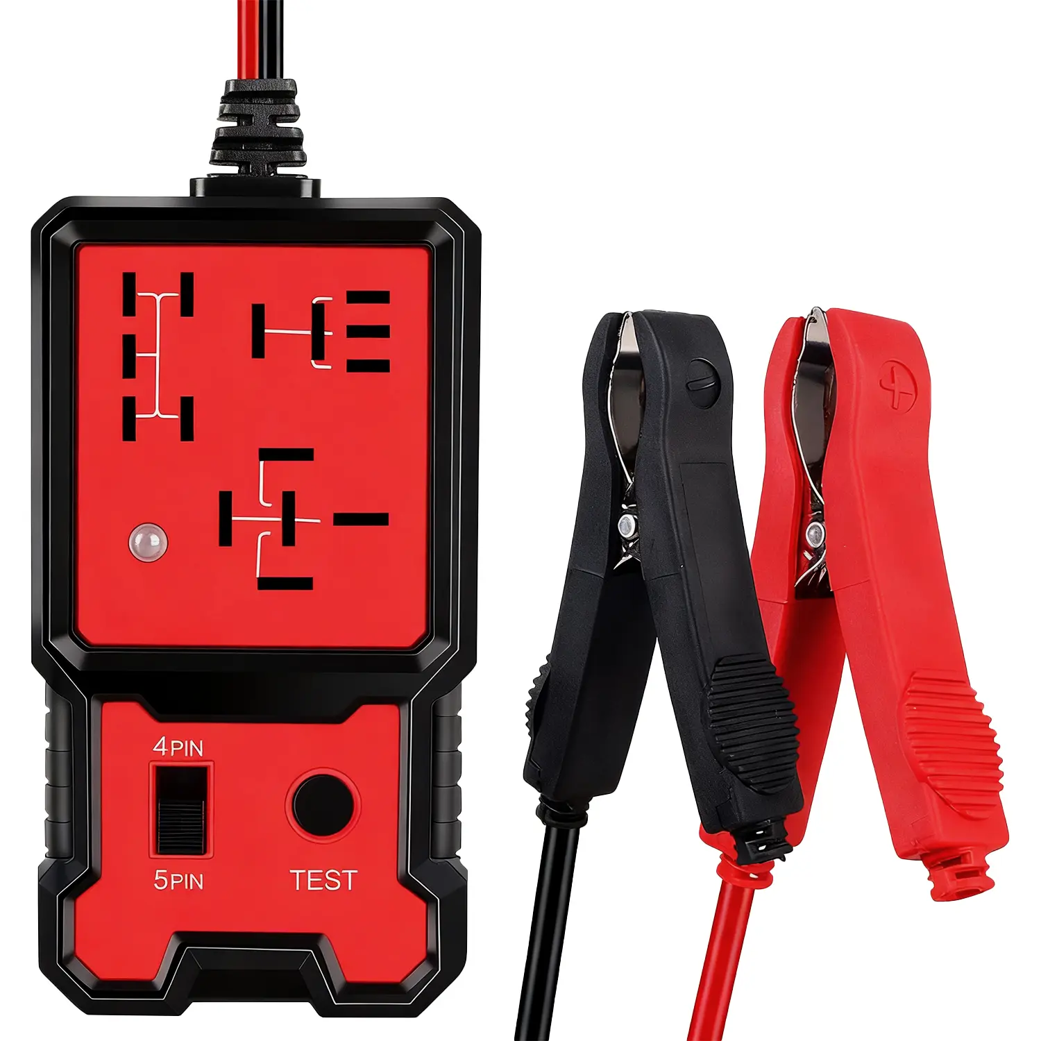 Car Automotive Circuit Tester, Car Relay Tester, Portable Battery Diagnostic Checker Tool, Professional Car Voltage Tester, Vehicle Diagnostic Tool, OBD Scanner, Red, with LED Indicator