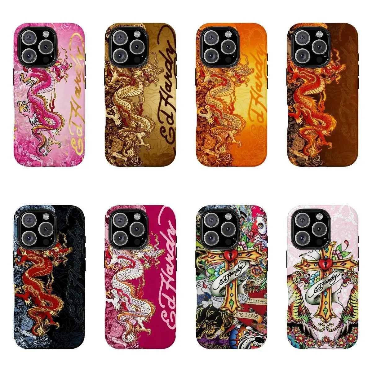 Vintage Dragon Tattoo Phone Case, Y2K Aesthetic Protective Cover, Edgy Collage Case for iPhone