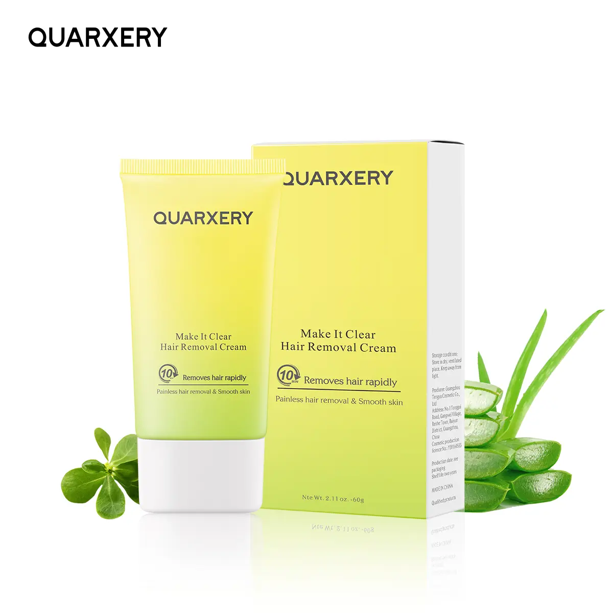 QUARXERY Hair Removal Cream for Women & Men Painless Hair Removal Gel Hair Removal Lotion for Unwanted Hair,All Skin Types 60ml / 2.11oz