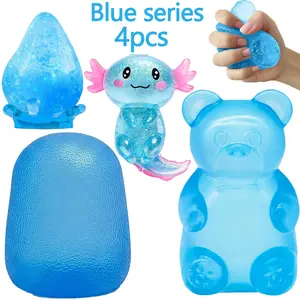 4counts/set Soft and Big Water Drops Cute Bear Simulation Dream Water Drop Slow Rebound Silicone Stress Relief Squeeze Adult Kids Toy Ball