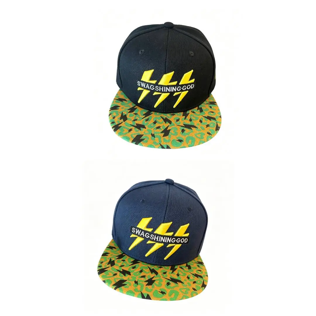 Unisex Lightning Embroidered Flat Brim Snapback Cap, American Streetwear Hip Hop Adjustable Baseball Hat, Fashionable Y2K Urban Style Casual Street Fashion Accessory