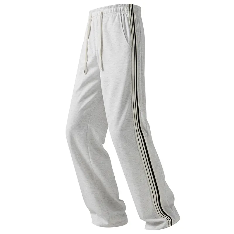 intage Y2K Side Stripe Track Pants | Premium Casual Heather Gray Sweatpants | Loose Baggy Fit Streetwear Trousers Unisex
