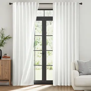 White Thermal Insulated Curtains 84 Inches Long 2 Panels Set for Summer Heat Blocking Non See Through  Thick Semi Sheer Light Filtering  Tab Window Drapes for Bedroom Living Room