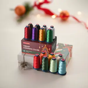 4000m*15colors Christmas Richword 108D/2 40wt Polyester Embroidery Thread / Sewing Thread