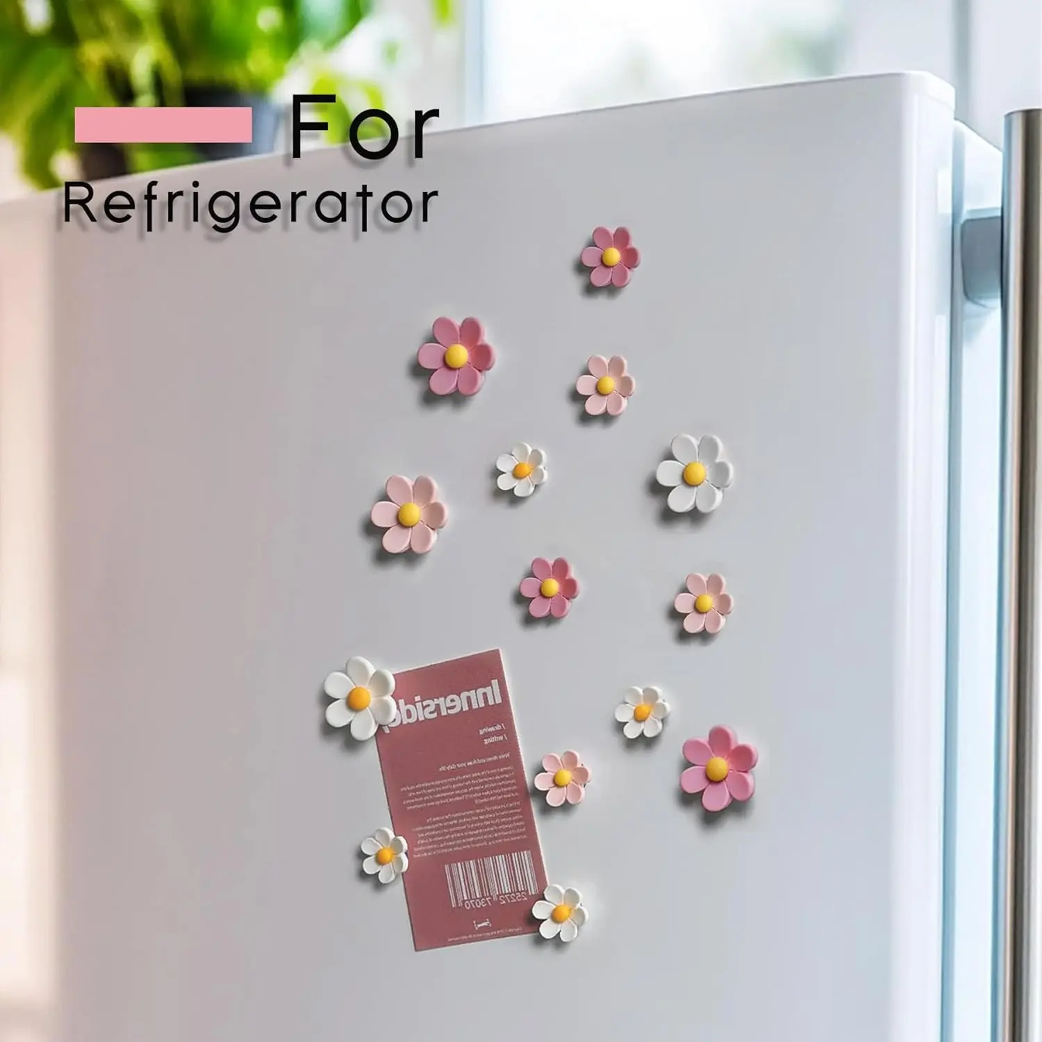 Cute Floral Flower Magnets Set, 7/9 Pieces, Magnetic Tiles for Girls, Decorative Fridge Magnets and Storage Cabinet Decor, Whiteboard Accessories