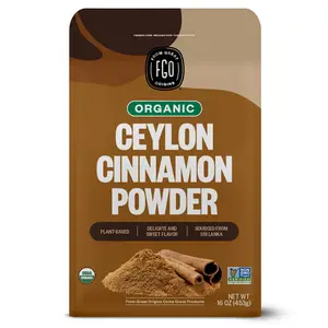 FGO Organic Ceylon Cinnamon Powder, 16oz Pure Sri Lanka Cinnamon for Spice & Seasoning, Great for Baking, Cooking, & Drinks, Additive Free, Non-GMO (Pack of 1)