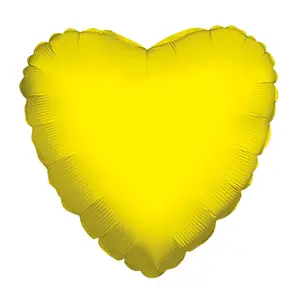 18" Yellow Heart Foil Helium Balloon (5 PACK)#34099