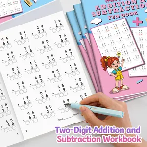 Advanced Math Practice Workbook, 32 Pages, Two-Digit Addition and Subtraction, Daily Math Exercises, Home School Supplement, Office Supplies