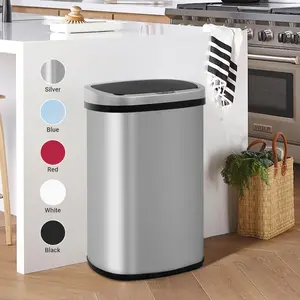 Stainless Steel 24/7 Shop At Home Motion Sensor Kitchen Household Trash Can 13 Gallon 50 Liter Automatic Waste Bin with Waterproof Design - Trashcan for Kitchen