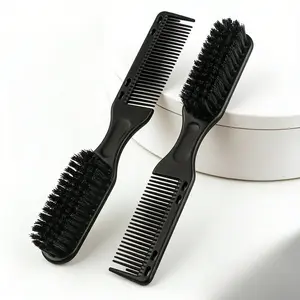 Men's Dual-Sided Beard Brush Set, Styling Comb, straight tooth comb, Grooming Tool, hair styling tools, Barber Oil Brush, Comfortable Hygienic Products, Facial Hair Grooming, 2 Pieces