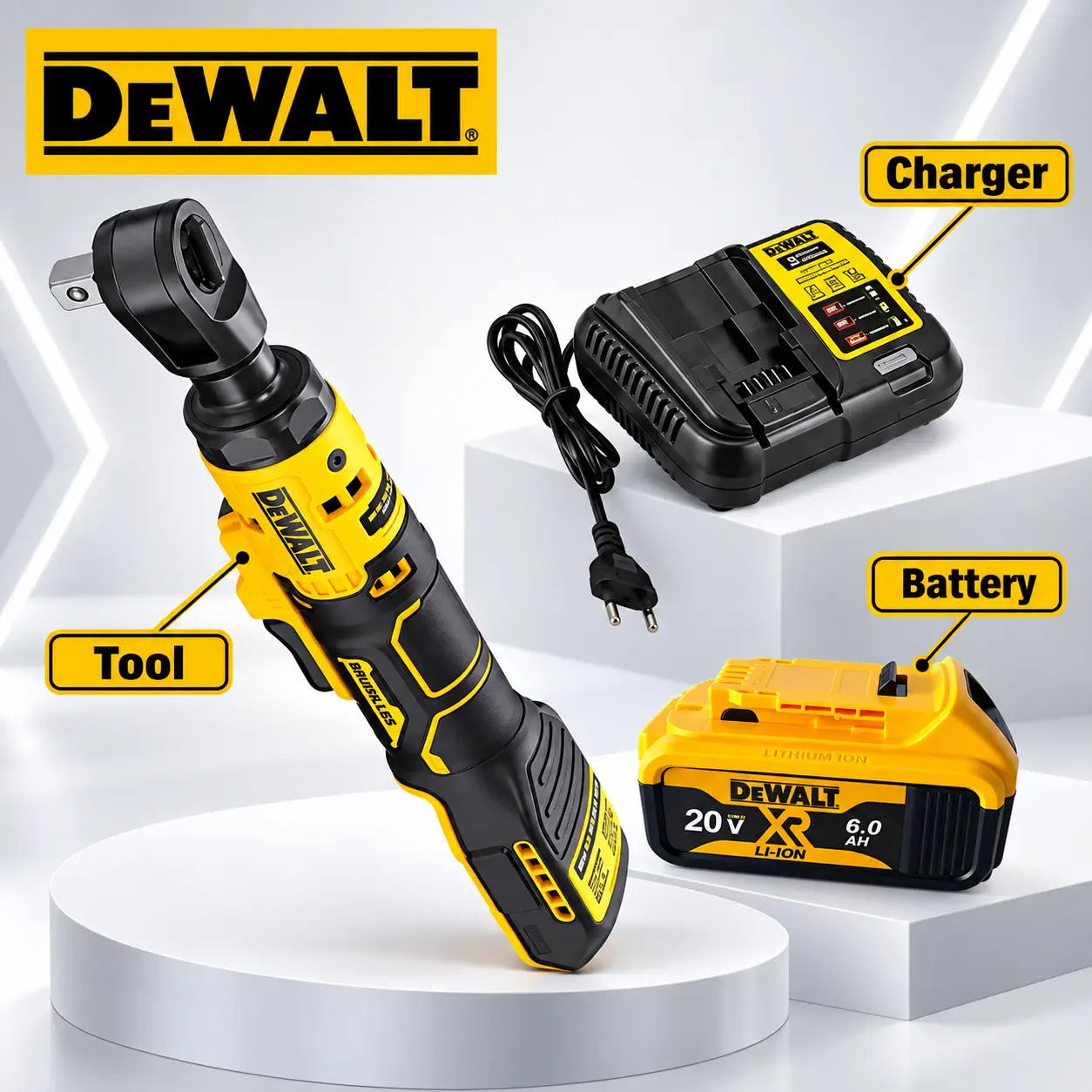 DEWALT DCF512 1/2" Drive Electric Torque Ratchet Wrench,  Torque, LED Light, Mechanic-Favorite Power Tool for Workshop & Vehicle Repair