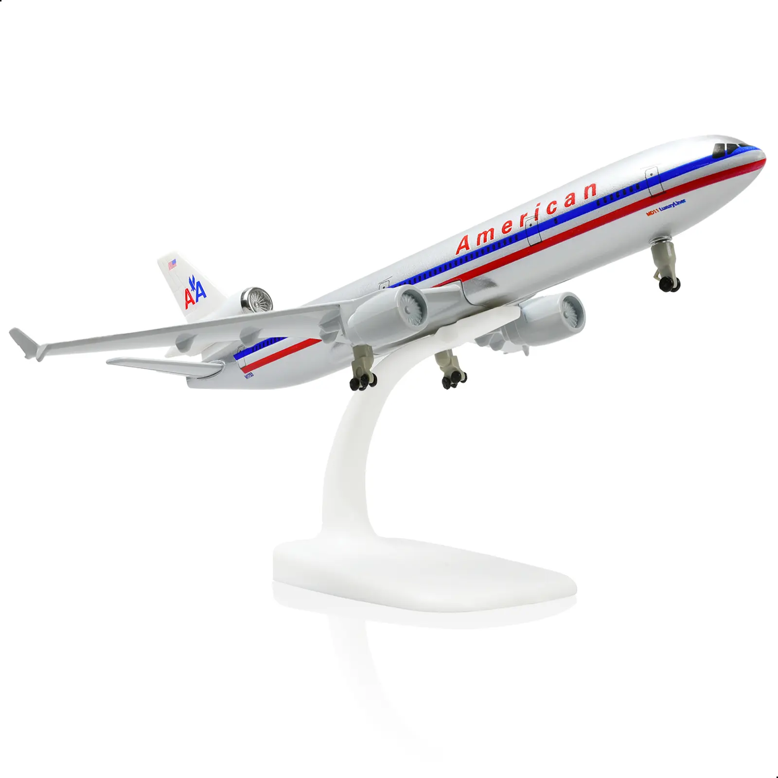 MD-11 1/300 Zinc Diecast Metal Airplane Building Toy Set with Stand, 8.3in L/8.27×6.77×2.24in Colorful Shiny Cargo Plane, Stimulates Aviation Interest for Enthusiasts, Ideal for Memorial Collections, No, Unisex