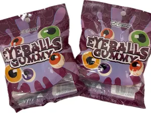 Lucky Boys Eyeball Gummy Candy With Fruity Liquid Center Fat Free Perfect for Halloween & Themed Parties, Fun & Delicious 3.17oz Pack of 2 (Eyeball Gummy 6.34oz 10pcs)