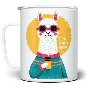LOFTIPOP Zero Drama Llama Mug, Cute Funny Animal Gifts , Designed and Printed in the USA by Loftipop