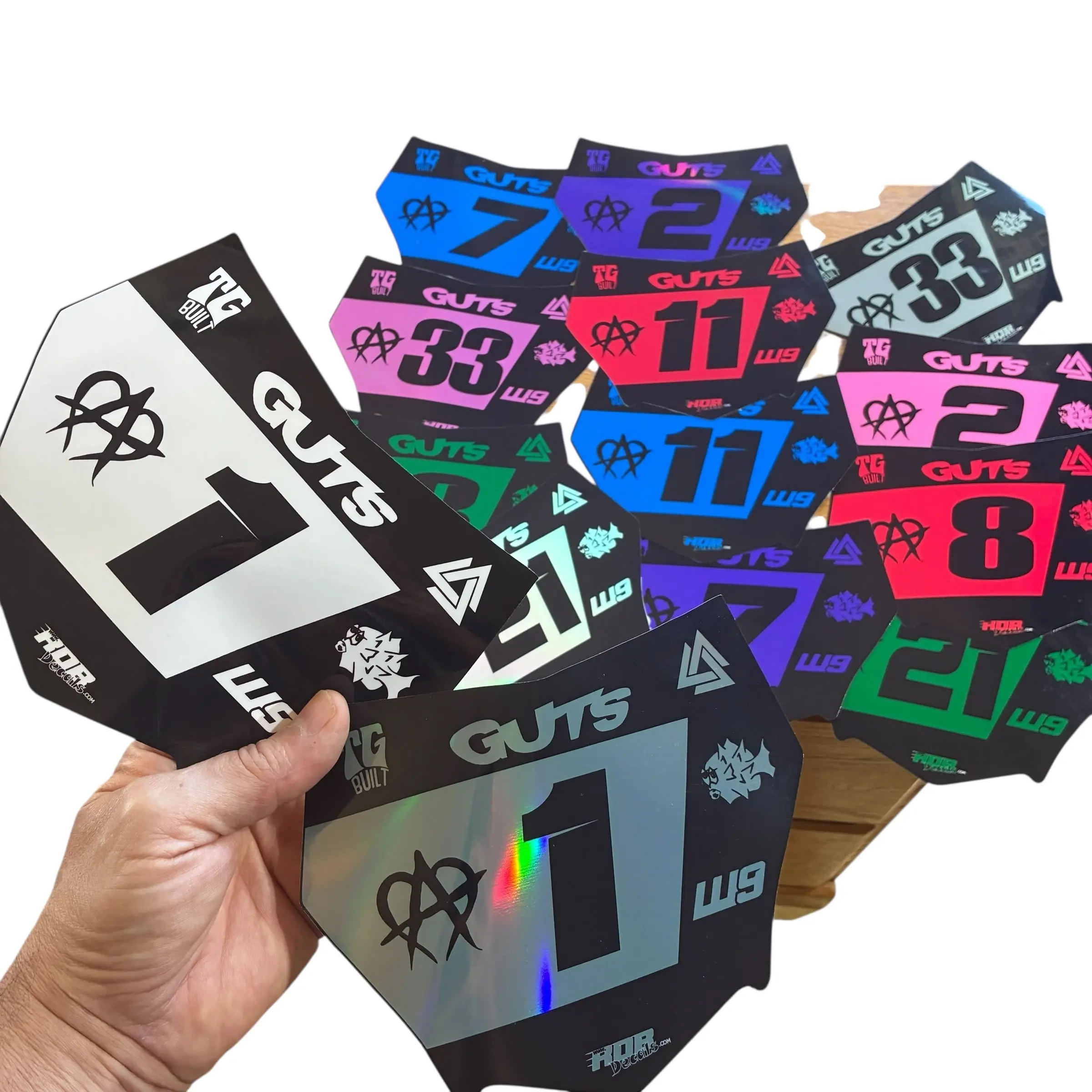 MotoCutz Plate Decals — 7 Logo Design MotoCutz Plate Decals — 7 Logo Design