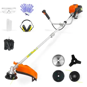NEO-TEC 31cc 4-Cycle Gas Weed Wacker 4 in 1 String Trimmer/Edger 17'' with 10'' Brush Cutter x3 Rubber U-Handle & Shoulder Strap, Light Stable and Powerful Gas Weed Eater for Grass Cutting
