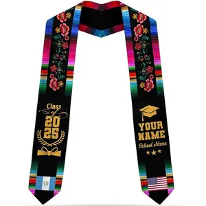 Customized Guatemalan Graduation Stole Class of 2025, Personalized Guatemalan American Flag Graduation Sash 2025