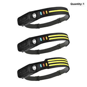 USB Charging Camping Headlight, 230 ° Wide Beam Headlight Led with Warning Lights & Motion Sensor, Suitable for Adults, Camping Accessory Equipment, Waterproof Headlight Flashlight, Suitable for Hiking, Running, Repairing, Fishing, Cycling
