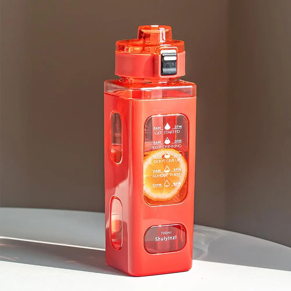 700ml Water Bottle, 1 Count Portable Tumbler with Straw, Inspirational Drinking Cup, Sports Water Bottles for Outdoor, Washable Reusable Tumbler Mug,