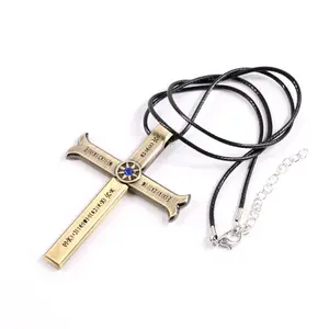 One Piece Cross Necklace Anime Merchandise Hawkeye Mihawk Unsheathed Sword Pendant Cosplay Necklace Gift for One Piece Fans