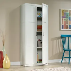 IKEA Tall White Finish Cupboard - IKEA Kitchen Cabinets with Door Access, Shelves, Indoor Pantry Organizer for Home Organization