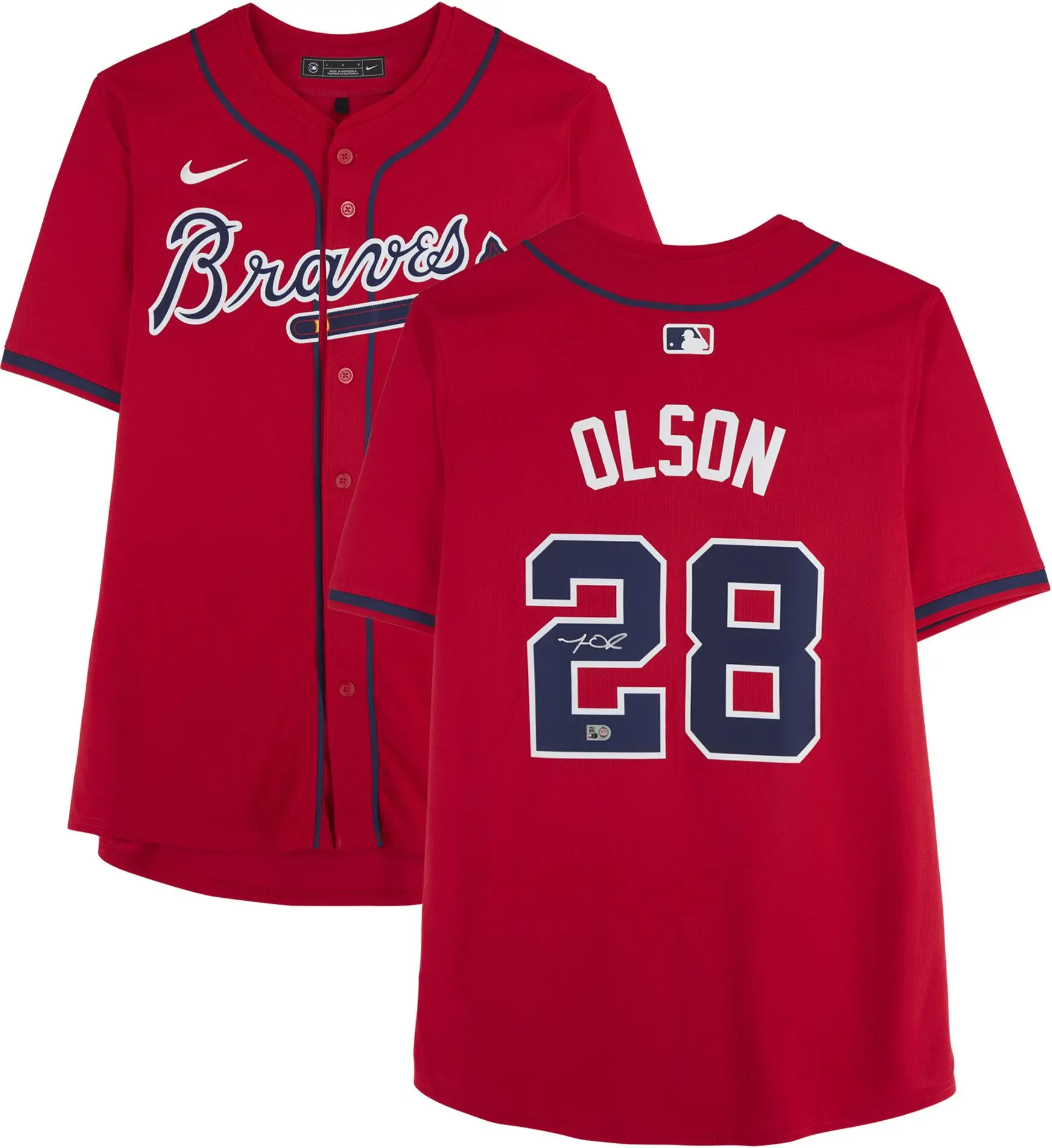 Matt Olson Atlanta Braves Autographed Red Nike Limited Jersey - Fanatics Authentic Certified
