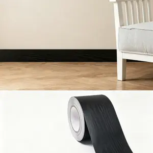 10cm x 1000cm Wood-Grain Wall Molding, Self-Adhesive Baseboard Trim, TV Backdrop Wall Door Frame Decoration, Waterproof and Easy to Apply, Home Wall Beautification Decor