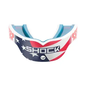 Shock Doctor Gel Max Power Print Mouthguard Classic Fit for Impact Sports with Convertible Tether and Tri-Bite Stabilizers