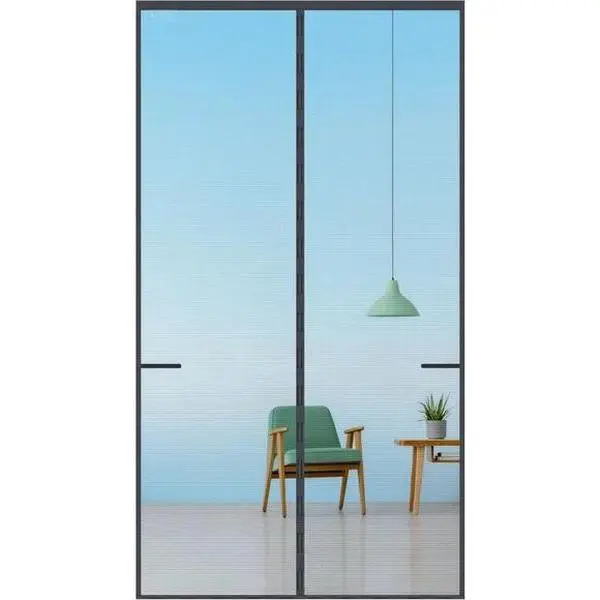 Heavy Duty Fiberglass Retractable Mesh Screen Door for Single Entry (Special Day Pick), 38x98in Adjustable (Fits Doors to 38in), Reinforced Line, Strong Magnetic Closure, Effective Wind Protection, Durable, Hook & Loop Straps, Easy Install, Fit Doors To 3