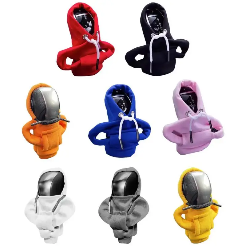 Car Decoration Hoodie Car Gear Shift Lever Cover Change Lever Sweatshirt Gearshift Cover Hoodie Gear Knob Hoodie Car Interior Decorations mixed color cool car accesories bling part universal mount funny hat leather arm rest armrest cover crochet creative