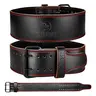 DMoose Fitness 5mm Genuine Leather Weight Training Barbell Belt - 4" Lumbar Padding, Double-Pronged Buckle, USPA Approved for Men & Women, Resistance Training Gear (Size S, Workout, Exercise Weight, Training Fitness Equipment)